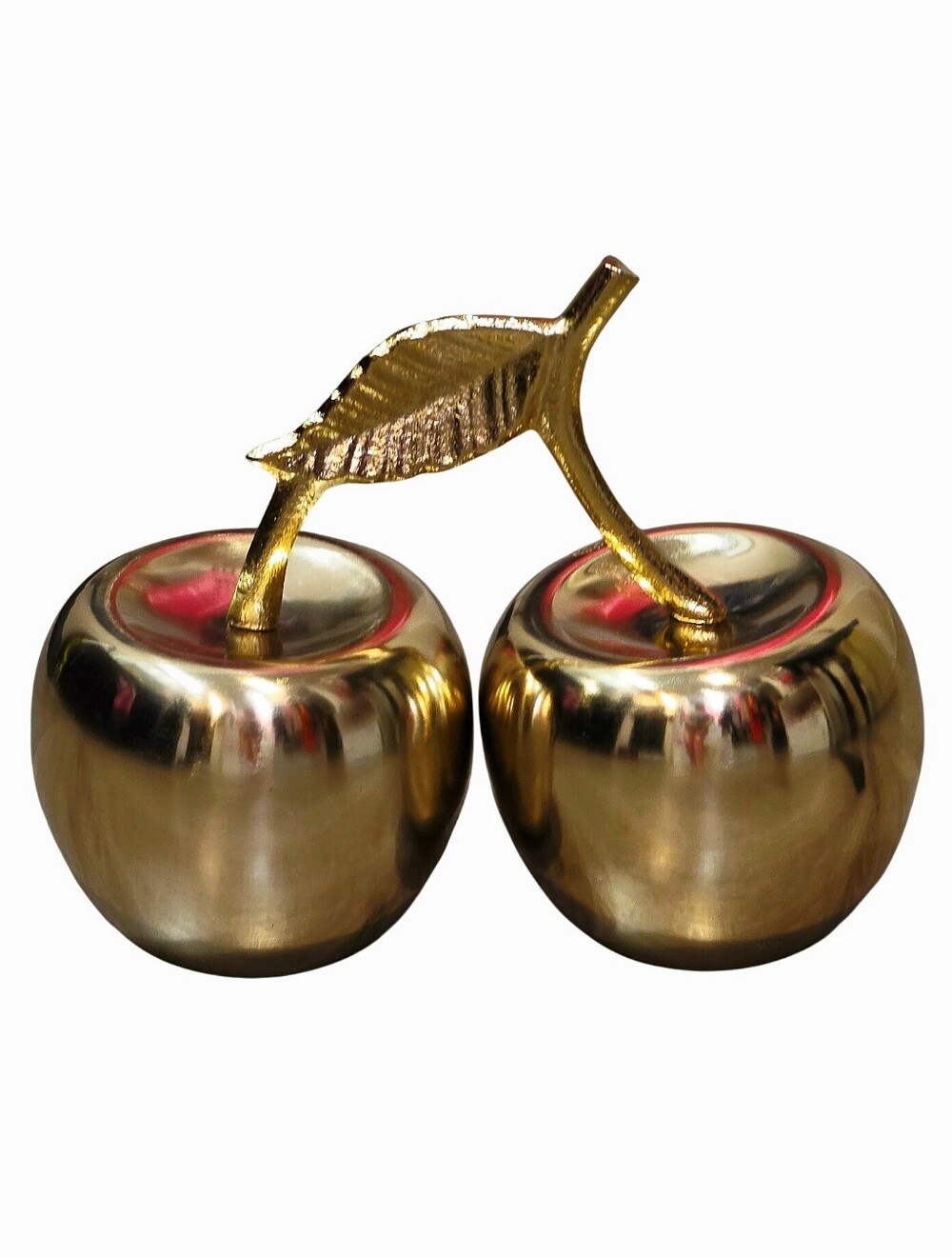 Made In India Decorative Double Cherry Figurine- Gold